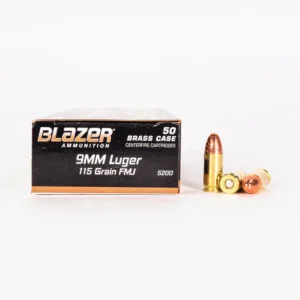 Buy 115gr FMJ 9mm Ammo by Blazer Brass Online In Australia